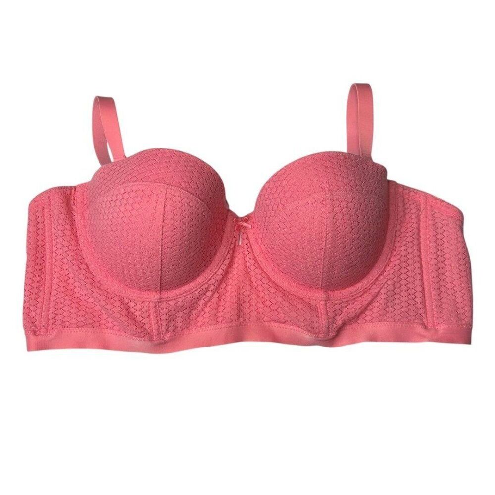 aerie Pink lace Underwire Bra 34D Molded Cups and Adjustable Straps